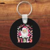Groovy Schattigee Kerstman Kerstvibes Xmas Sleutelhanger (Voorkant)