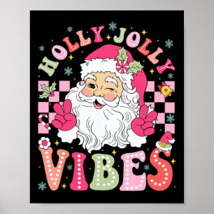 Groovy Schattigee Kerstman Kerstvibes Xmas Vrouwen Poster