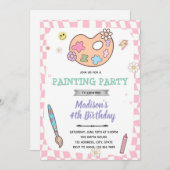 Groovy schilderij party uitnodiging (Voorkant / Achterkant)