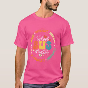 Groovy School Bus Monitor Driver Squad Waardering T-shirt