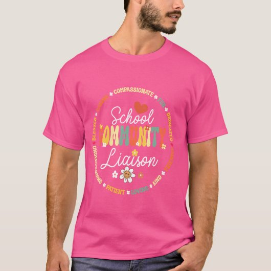 Groovy School Community Liaison Terug naar School T-shirt (Voorkant)