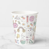 Groovy School Design Thema Papieren Bekers (Achterkant)
