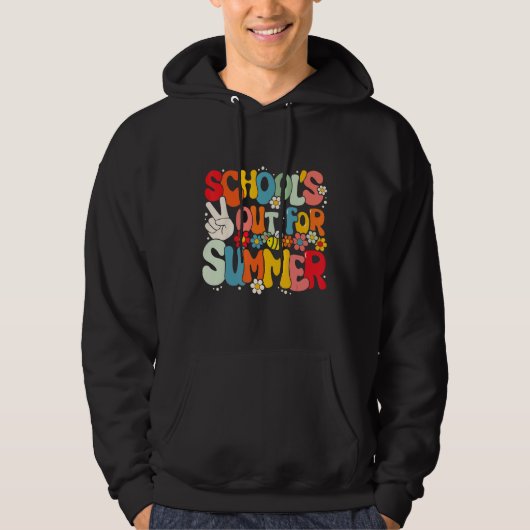 Groovy School s Out For Summer Graduation Teacher  Hoodie (Voorkant)