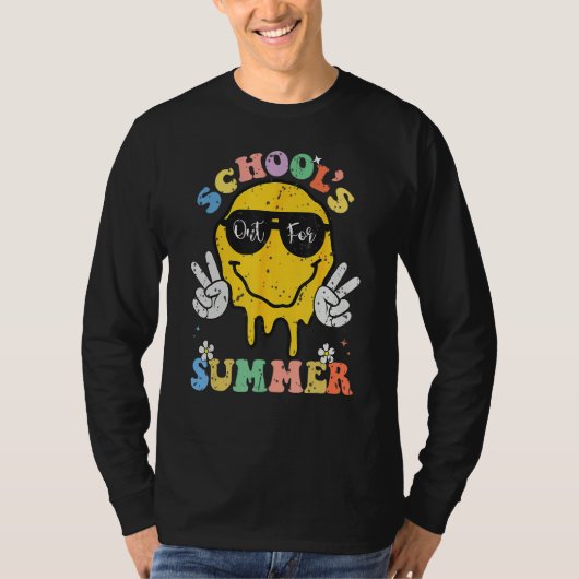 Groovy School s Out For Summer Graduation Teacher  T-shirt (Voorkant)