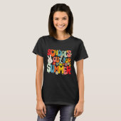 Groovy School s Out For Summer Graduation Teacher  T-shirt (Voorkant volledig)