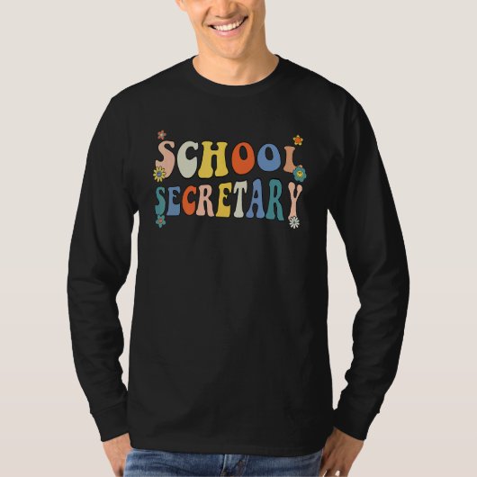 Groovy School Secretary Coping Skills Back To Scho T-shirt (Voorkant)
