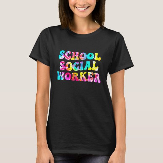 Groovy School Social Worker Tie Dye Appreciation S T-shirt (Voorkant)