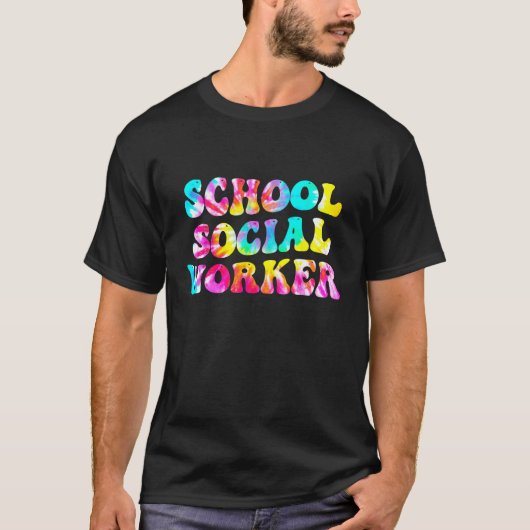Groovy School Social Worker Tie Dye Appreciation S T-shirt (Voorkant)