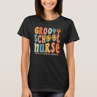 Groovy School Verpleegster Kleurrijke Daisy terug  T-shirt
