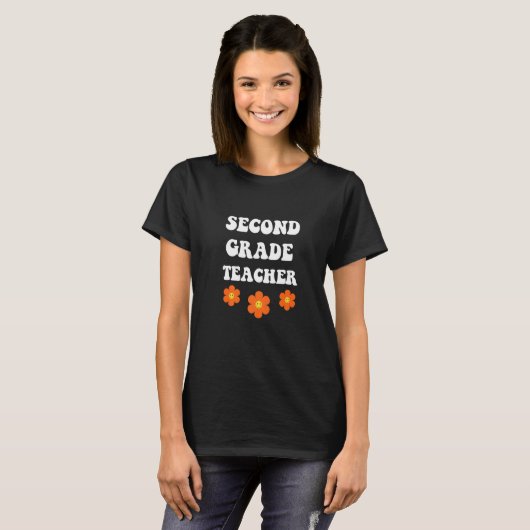 Groovy Second Grade Student 2nd Grade Teacher Back T-shirt (Voorkant volledig)