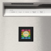 Groovy Second Grade Vibes Face Retro Teachers Back Magneet (Insitu (Vaatwasser))