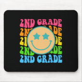 Groovy Second Grade Vibes Face Retro Teachers Back Muismat (Voorkant)