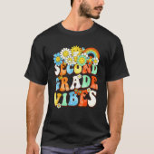 Groovy Second Grade Vibes Retro Teacher First Day T-shirt (Voorkant)