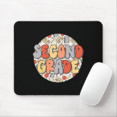 Groovy Second Grade Vibes Retro Teachers Kinder Te Muismat (Met muis)