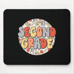 Groovy Second Grade Vibes Retro Teachers Kinder Te Muismat