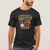 Groovy SECONDE GRADE VIBES Leerluipaard Afdrukken T-shirt (Voorkant)