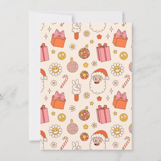 Groovy Secret Santa Exchange Retro Kerstfeest Kaart (Achterkant)