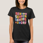 Groovy Senior 2024 Graduation Back To School Class T-shirt (Voorkant)