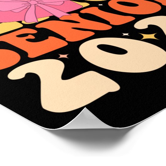 Groovy Senior 2025 Coquette Bow CL van 2025 Afgest Poster (Hoek)