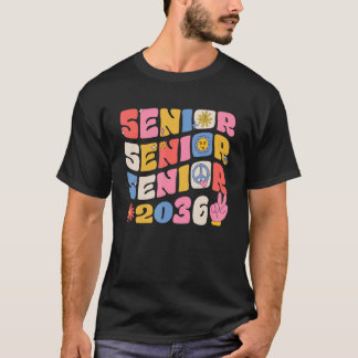 Groovy Senior 2036 Afstuderen Terug naar schoolkla T-shirt