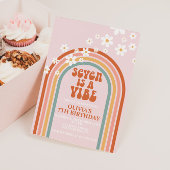 Groovy Seven is een Vibe daisy regenboog 7e verjaa Kaart