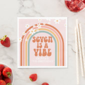 Groovy Seven is een vibe daisy regenboog 7e verjaa Servet (Insitu)