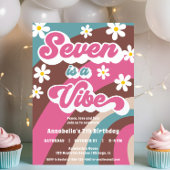 Groovy Seven is een Vibe roze blauwgroen meisje 7e Kaart