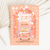 Groovy Seven is een Vibe Van Bus 7e verjaardag Kaart