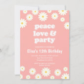 Groovy Seventies Daisy Birthday Party Kaart (Voorkant)