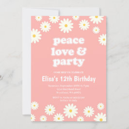Groovy Seventies Daisy Birthday Party Kaart