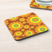 Groovy Seventies Flowers Onderzetter (Linkerzijde)