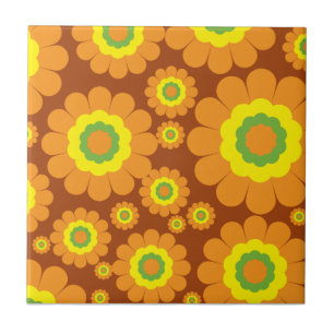 Groovy Seventies Flowers Tegeltje