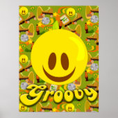 Groovy Seventies Pattern Poster (Voorkant)