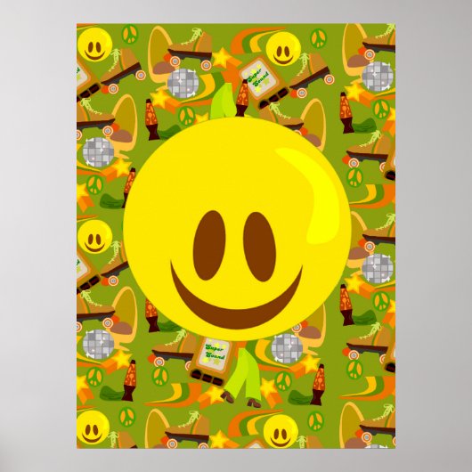 Groovy Seventies Pattern Poster (Voorkant)