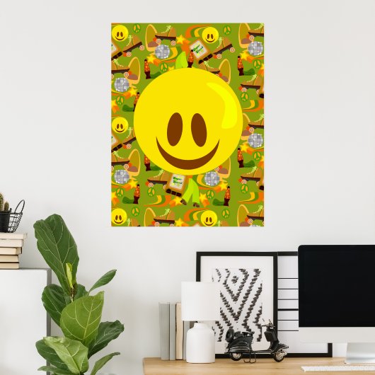 Groovy Seventies Pattern Poster (Thuiskantoor)