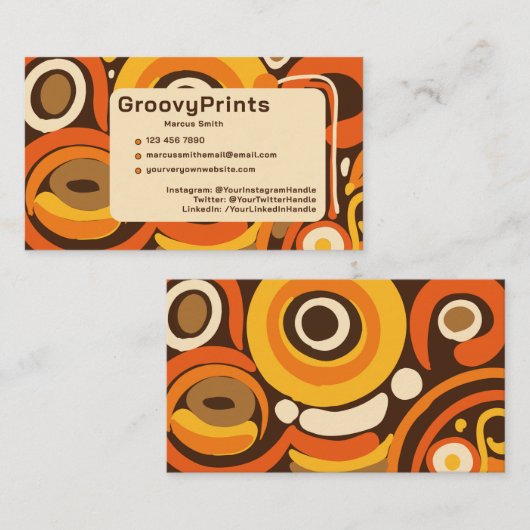 Groovy seventies visitekaartje (Voorkant / Achterkant)