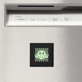 Groovy Shamrock Smile Face St Patricks Day Mannen Magneet (Insitu (Vaatwasser))