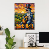 Groovy Shark, Golden Hour Jam Poster (Thuiskantoor)