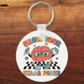 Groovy Show Uw Staar Power Brain Teacher Testen Sleutelhanger (Voorkant)
