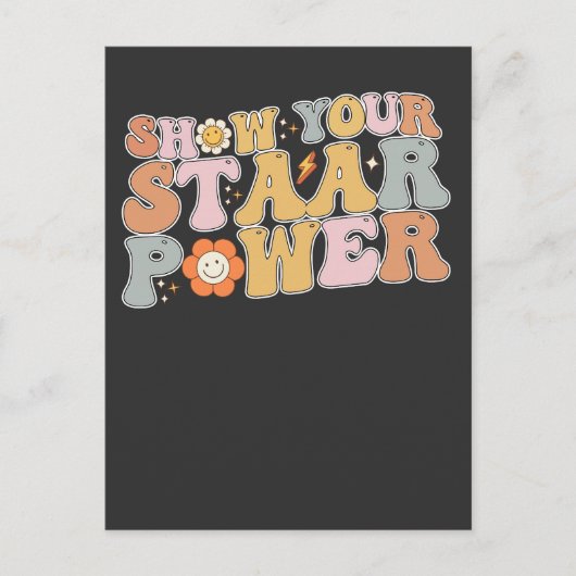 Groovy Show Uw STAAR Power Test Day Uitnodiging Briefkaart (Voorkant)