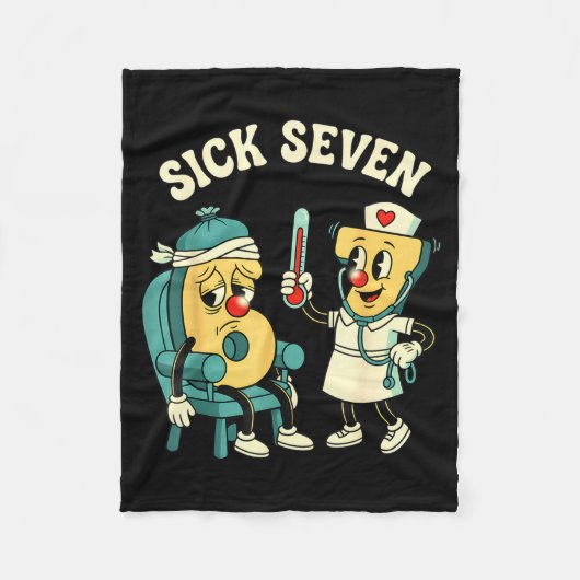 Groovy Sick Seven 67 Funny Meme Sick 7 And Nurse 6 Fleece Deken (Voorkant)