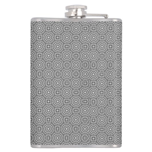 Groovy Silver Circles personaliseren Hip Flask Heupfles (Achterkant)