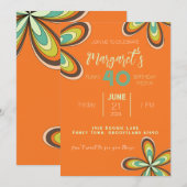 Groovy Sinaasappel 40 Verjaardagsfeest 70s Hippie  Kaart (Voorkant / Achterkant)