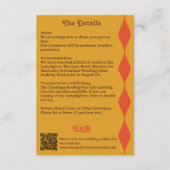 Groovy Sinaasappel Brown Wavy Border Wedding Detai Informatiekaartje (Voorkant)