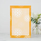Groovy Sinaasappel Daisy Flower Retro bloemenmotie Briefpapier (Staand voorkant)