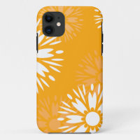 Groovy Sinaasappel Daisy Flower Retro bloemenmotie