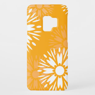 Groovy Sinaasappel Daisy Flower Retro bloemenmotie Case-Mate Samsung Galaxy S9 Hoesje