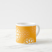 Groovy Sinaasappel Daisy Flower Retro bloemenmotie Espresso Kop (Voorkant rechts)