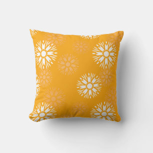 Groovy Sinaasappel Daisy Flower Retro bloemenmotie Kussen