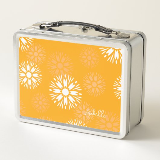 Groovy Sinaasappel Daisy Flower Retro Bloemennaam (Achterkant)